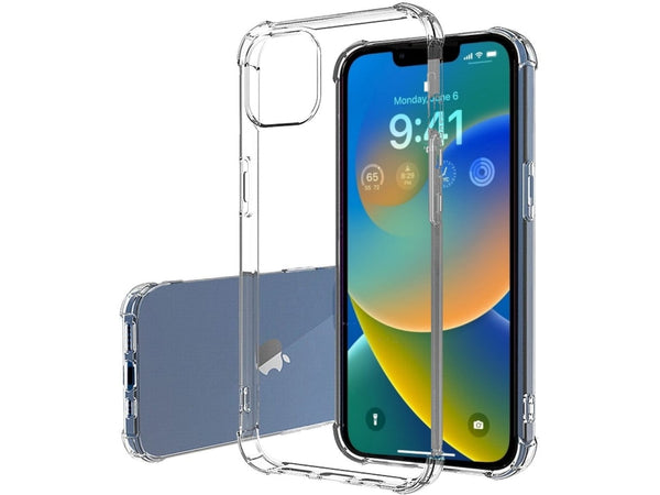 Hoch transparenter TPU Gummi Schutz Handy Hülle Clear Case klar mit verstärkten Schutzecken Bumper für das Apple iPhone 14 Display und Gehäuse in transparent von Screenguard
