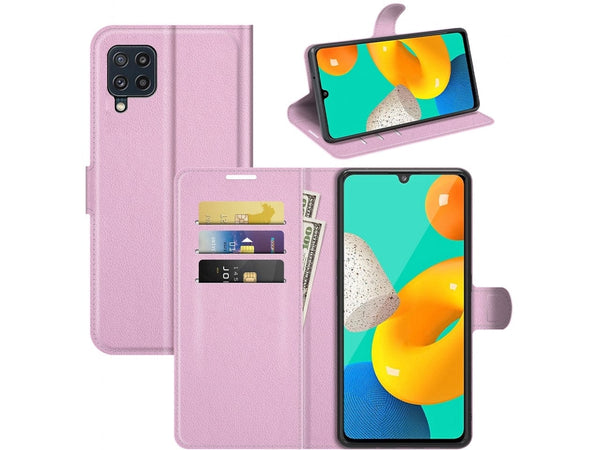 Lederhülle Portemonnaie Karten Ledertasche für Samsung Galaxy M32 in rosa von Screenguard