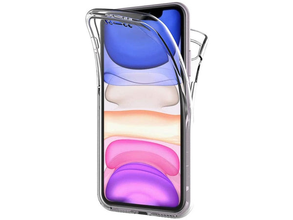 Vollständige 360 Grad Rundum Gummi TPU Hülle zum beidseitigen Schutz des Apple iPhone 11 Display und Gehäuse in transparent von Screenguard