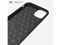 Flexible Handy Schutzhülle mit gebürster Carbon Textur auf der Rückseite für zum Schutz des Apple iPhone 11  Display und Gehäuse Case in schwarz von Screenguard