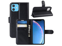 Lederhülle Portemonnaie Karten Ledertasche für Apple iPhone 11 in schwarz von Screenguard