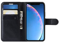 Lederhülle Karten Wallet Ledertasche Etui für Apple iPhone 11 in schwarz von Screenguard