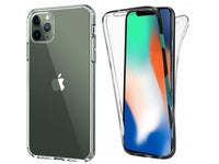 Vollständige 360 Grad Rundum Gummi TPU Hülle zum beidseitigen Schutz des Apple iPhone 11 Pro Max Display und Gehäuse in transparent von Screenguard