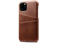 CardCaddy Leder Backcase mit Kartenfächern für Apple iPhone 11 Pro Max in braun von Screenguard