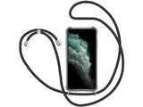 Necklace Handy Hülle mit Kordel Kette schwarz zum Tragen des Apple iPhone 11 Pro am Körper wie Handtasche Lanyard, stabil mit erhöhten Rändern und Kanten in transparent von Screenguard