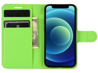 Lederhülle Karten Wallet Ledertasche Etui für Apple iPhone 12 in hellgrün von Screenguard