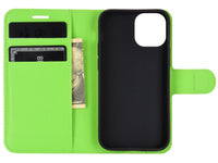 Lederhülle Karten Wallet Ledertasche Etui für Apple iPhone 12 in hellgrün von Screenguard