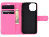 Lederhülle Karten Wallet Ledertasche Etui für Apple iPhone 12 in pink von Screenguard