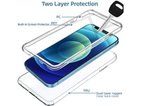 Vollständige 360 Grad Rundum Gummi TPU Hülle zum beidseitigen Schutz des Apple iPhone 12 mini Display und Gehäuse in transparent von Screenguard