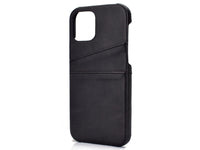 CardCaddy Leder Backcase mit Kartenfächern für Apple iPhone 12 mini in schwarz von Screenguard