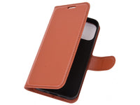 Lederhülle Karten Wallet Ledertasche Etui für Apple iPhone 12 mini in braun von Screenguard