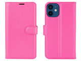 Lederhülle Karten Wallet Ledertasche Etui für Apple iPhone 12 mini in pink von Screenguard