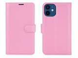 Lederhülle Karten Wallet Ledertasche Etui für Apple iPhone 12 mini in rosa von Screenguard