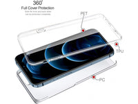 Vollständige 360 Grad Rundum Gummi TPU Hülle zum beidseitigen Schutz des Apple iPhone 12 Pro Display und Gehäuse in transparent von Screenguard
