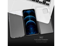 Vollständige 360 Grad Rundum Gummi TPU Hülle zum beidseitigen Schutz des Apple iPhone 12 Pro Display und Gehäuse in transparent von Screenguard
