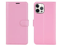 Lederhülle Karten Wallet Ledertasche Etui für Apple iPhone 12 Pro in rosa von Screenguard