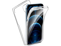 Vollständige 360 Grad Rundum Gummi TPU Hülle zum beidseitigen Schutz des Apple iPhone 12 Pro Max Display und Gehäuse in transparent von Screenguard