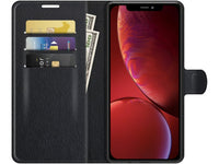 Lederhülle Karten Wallet Ledertasche Etui für Apple iPhone 13 in schwarz von Screenguard