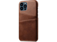 CardCaddy Leder Backcase mit Kartenfächern für Apple iPhone 13 Pro in braun von Screenguard