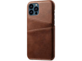 CardCaddy Leder Backcase mit Kartenfächern für Apple iPhone 13 Pro in braun von Screenguard