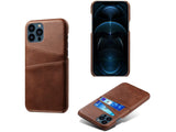 CardCaddy Leder Backcase mit Kartenfächern für Apple iPhone 13 Pro in braun von Screenguard