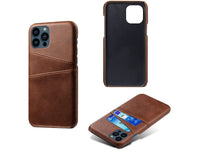 CardCaddy Leder Backcase mit Kartenfächern für Apple iPhone 13 Pro in braun von Screenguard