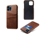 CardCaddy Leder Backcase mit Kartenfächern für Apple iPhone 13 Pro in braun von Screenguard