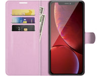 Lederhülle Karten Wallet Ledertasche Etui für Apple iPhone 13 Pro in rosa von Screenguard