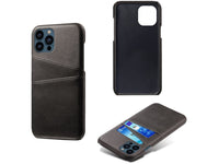 CardCaddy Leder Backcase mit Kartenfächern für Apple iPhone 13 Pro Max in schwarz von Screenguard