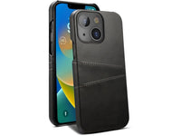 CardCaddy Leder Backcase mit Kartenfächern für Apple iPhone 14 Plus in schwarz von Screenguard