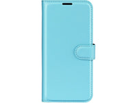 Lederhülle Karten Wallet Ledertasche Etui für Apple iPhone 14 Plus in hellblau von Screenguard