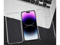 Vollständige 360 Grad Rundum Gummi TPU Hülle zum beidseitigen Schutz des Apple iPhone 14 Pro Display und Gehäuse in transparent von Screenguard