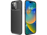 Hochwertig stabile Soft TPU Smartphone Handy Hülle im Carbon Design für Apple iPhone 14 Pro zum Schutz des Display und Gehäuse Cover in schwarz von Screenguard