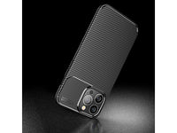 Hochwertig stabile Soft TPU Smartphone Handy Hülle im Carbon Design für Apple iPhone 14 Pro zum Schutz des Display und Gehäuse Cover in schwarz von Screenguard