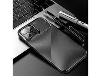 Hochwertig stabile Soft TPU Smartphone Handy Hülle im Carbon Design für Apple iPhone 14 Pro zum Schutz des Display und Gehäuse Cover in schwarz von Screenguard