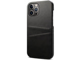 CardCaddy Leder Backcase mit Kartenfächern für Apple iPhone 14 Pro in schwarz von Screenguard