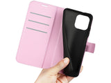 Lederhülle Karten Wallet Ledertasche Etui für Apple iPhone 14 Pro in rosa von Screenguard