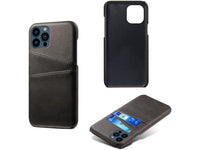 CardCaddy Leder Backcase mit Kartenfächern für Apple iPhone 14 Pro Max in schwarz von Screenguard