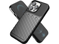 Moderne Design Hülle Cover für das Apple iPhone 14 Pro mit Stripes zum Schutz von Kratzern, Dellen, Display aus TPU Gummi in schwarz von Screenguard