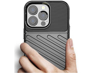 Moderne Design Hülle Cover für das Apple iPhone 14 Pro mit Stripes zum Schutz von Kratzern, Dellen, Display aus TPU Gummi in schwarz von Screenguard