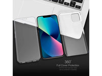 Vollständige 360 Grad Rundum Gummi TPU Hülle zum beidseitigen Schutz des Apple iPhone 15 Display und Gehäuse in transparent von Screenguard