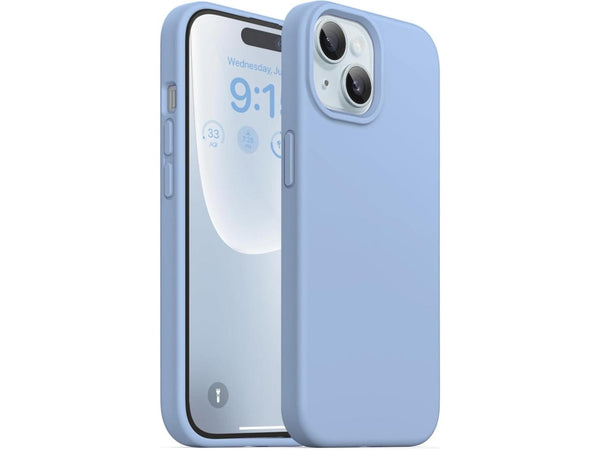 Liquid Silikon Case für Apple iPhone 15 in hellblau von Screenguard