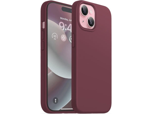 Liquid Silikon Case für Apple iPhone 15 in bordeaux von Screenguard