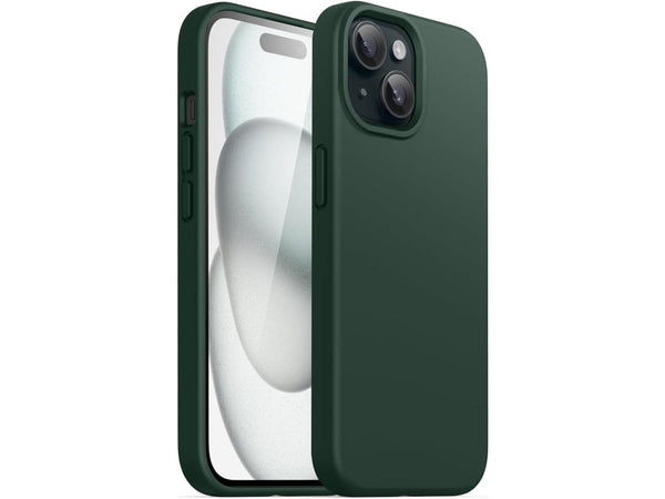 Liquid Silikon Case für Apple iPhone 15 in nachtgrün von Screenguard