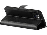 Lederhülle Karten Wallet Ledertasche Etui für Apple iPhone 15 Plus in schwarz von Screenguard