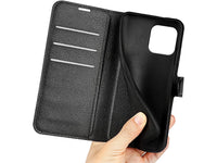 Lederhülle Karten Wallet Ledertasche Etui für Apple iPhone 15 Plus in schwarz von Screenguard