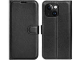 Lederhülle Karten Wallet Ledertasche Etui für Apple iPhone 15 Plus in schwarz von Screenguard