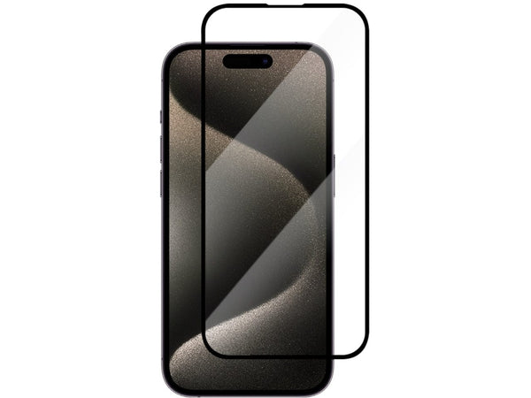 100% Fullscreen Curved Screen Protector Handy Display Schutz Glas für komplette Abdeckung des Apple iPhone 15 Pro Display in schwarz von Screenguard