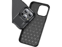 Hochwertig stabile Soft TPU Smartphone Handy Hülle im Carbon Design für Apple iPhone 15 Pro Max zum Schutz des Display und Gehäuse Cover in schwarz von Screenguard