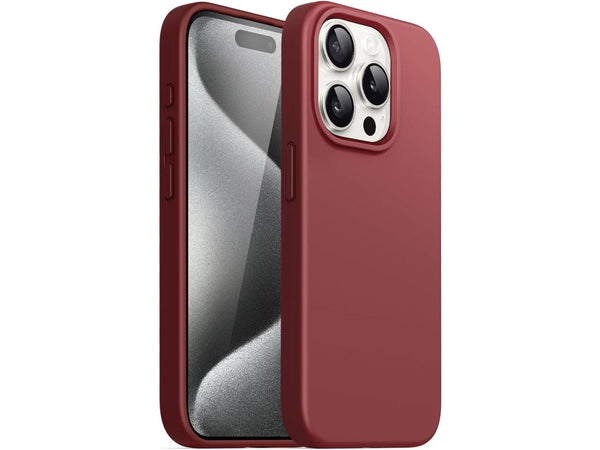 Liquid Silikon Case für Apple iPhone 15 Pro Max in bordeaux von Screenguard